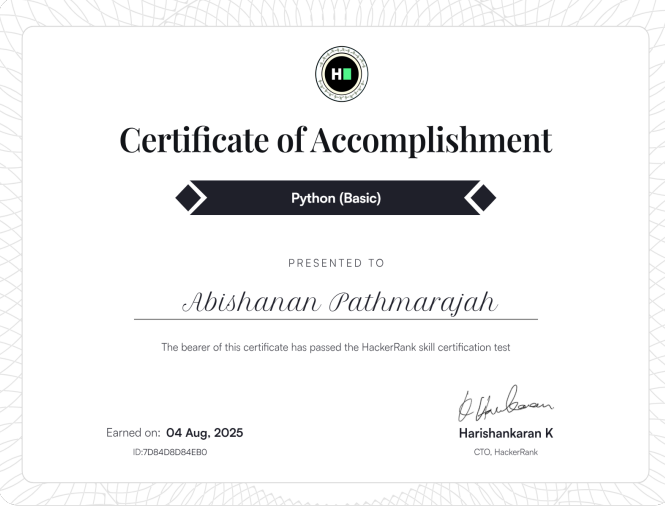 Python Basic Certificate